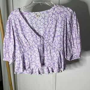 Billabong Purple Floral Blouse